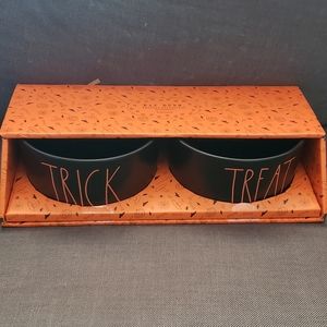 Rae Dunn medium size dog bowls Halloween